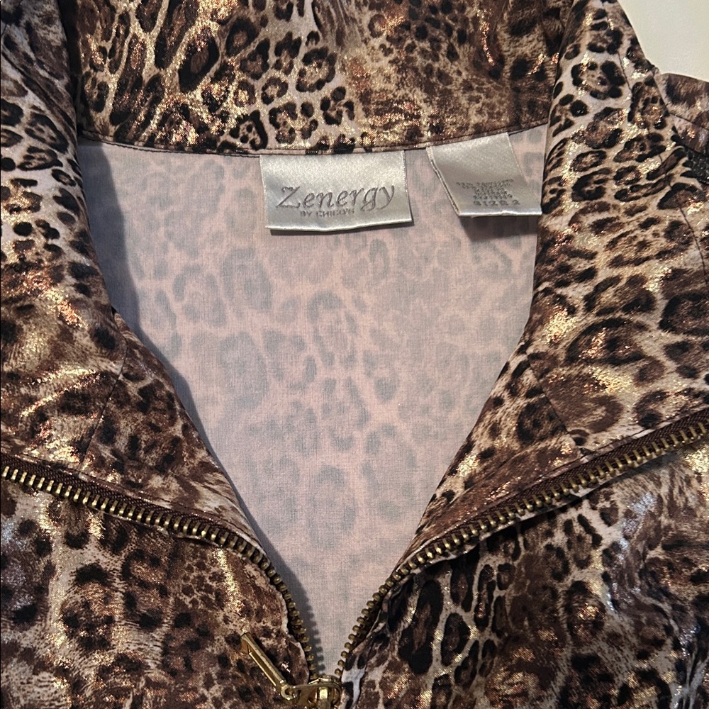 Chicos Zenergy  Leopard Print Jacket